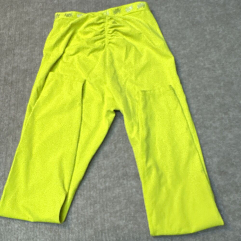 Yitty Neon Sm Women's Spotlight Shaping Ruched Legging Shimmered Iconic Yellow